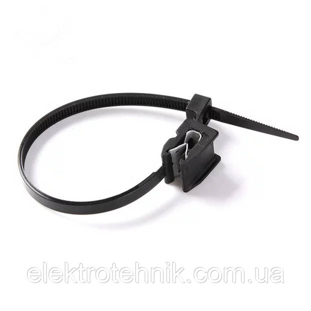 Стяжка с кріпленням на кромку ударостійка 5х360 (4,8х360мм) чорна