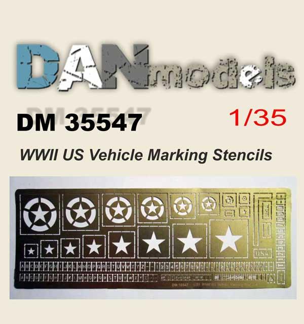 Трафарет. Знаки позначення американської бронетехніки часів II МВ. 1/35 DANMODEL DM 35547