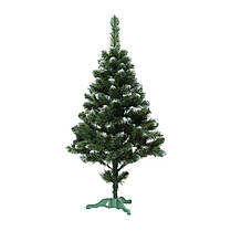 Штучна ялинка 1,5 метра зелена з інеєм "Лісова казка", гарна новорічна Ялинка з білим кінчиком, фото 3