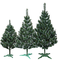 Сосна штучна 1,50 м із білими кінчиками, Святкова новорічна ялинка з інеєм, фото 4