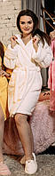 Халаты женские теплые, короткий домашний халат, махровый банный плюшевый, размер M, L/XL, Massimo Monelli