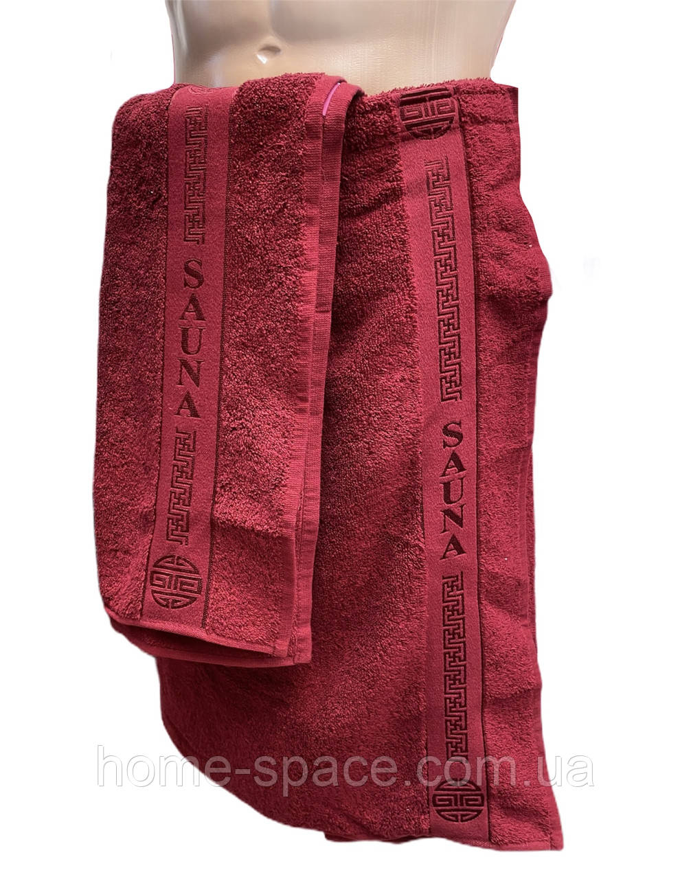 Мужской набор для сауны и бани, пототенце на липучке и полотенце для рук и лица, Massimo Monelli - фото 2 - id-p1200548632