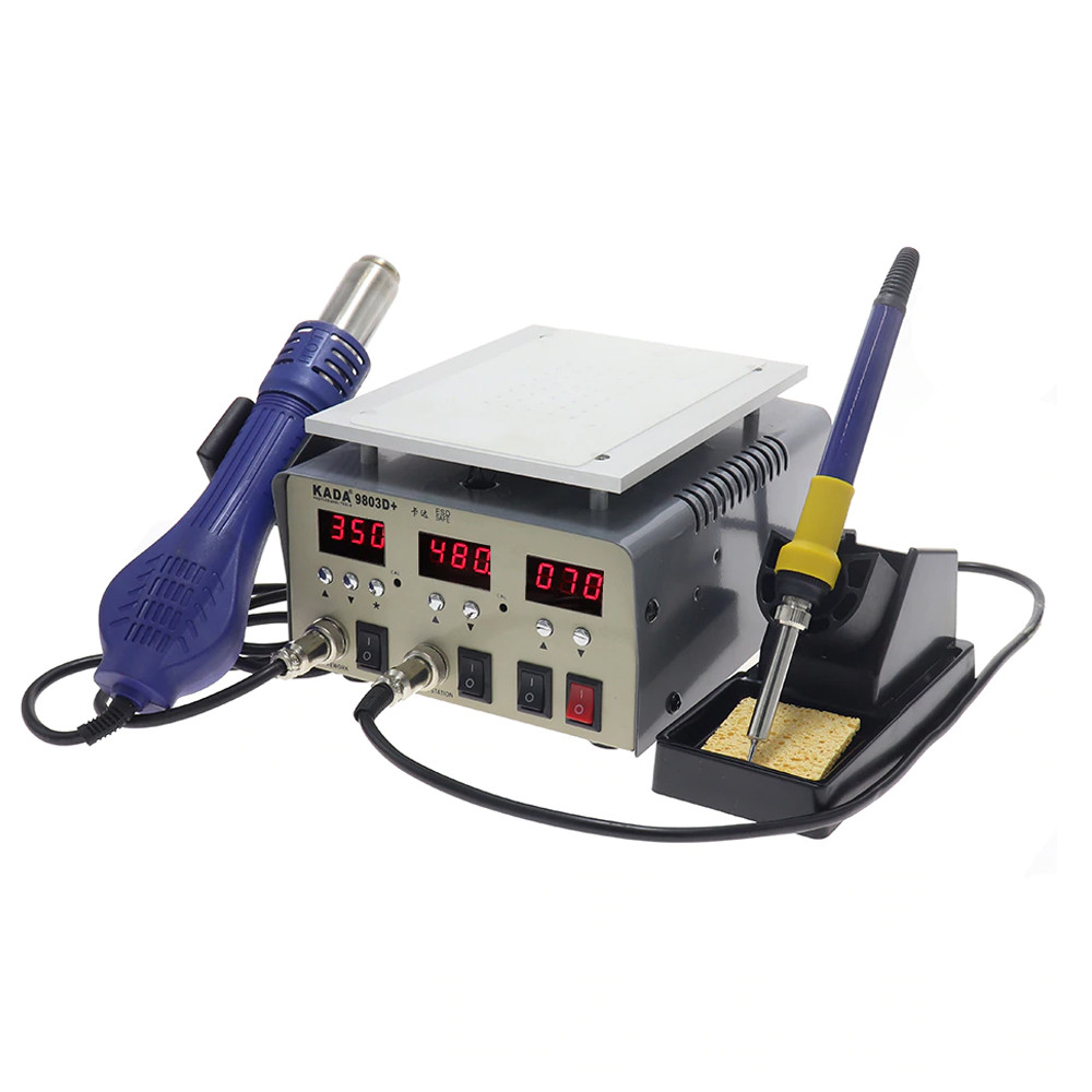 Паяльна станція Kada 9803D+ 3в1 (паяльник +фен + сепаратор) 3 дисплеї