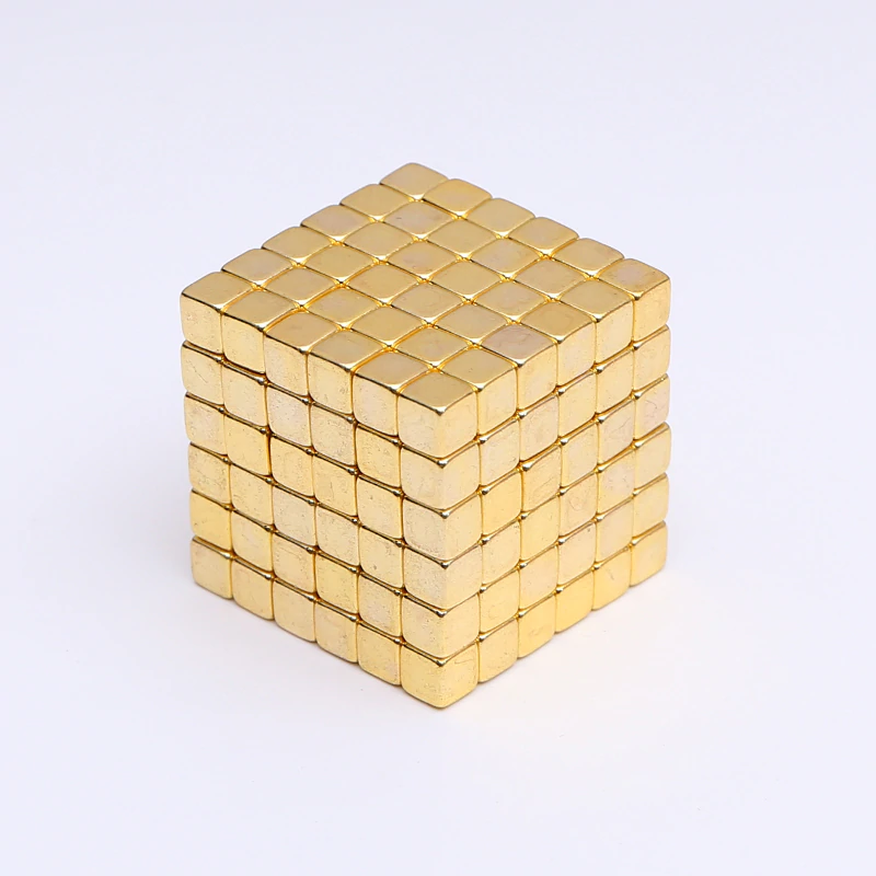 ЗОЛОТИЙ ТЕТРАКУБ [5мм * 216 кубиків] + Металева Коробка у Подарунок (Неокуб NeoCube кубів)
