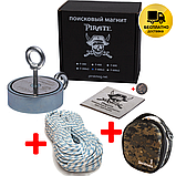 Пошуковий магніт F-400х2 Пірат двосторонній + ТРОС 🎁, фото 2