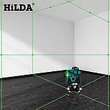 Лазерний рівень Hilda 3D 12 ліній + МАГНІТНИЙ КРОНШТЕЙН + міні ТРИНОГА ☀ ЗЕЛЕНИЙ ПРОМІНЬ ☀, фото 9