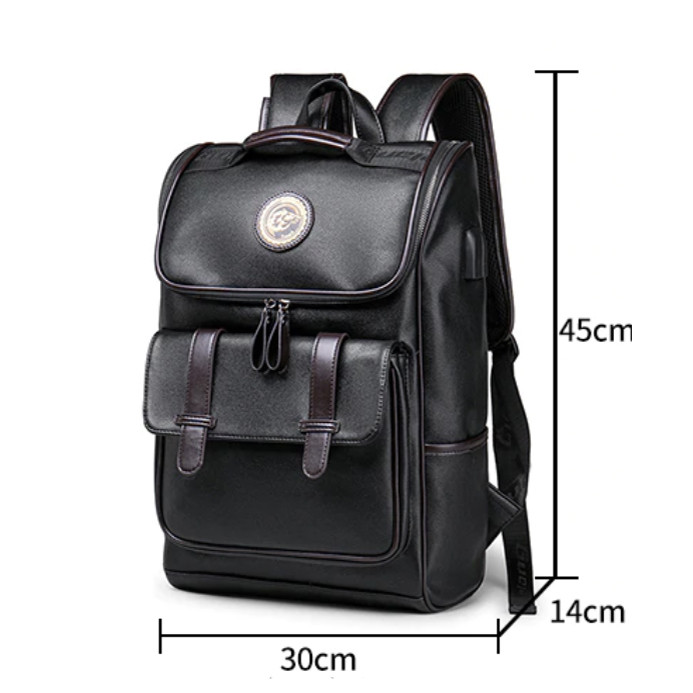 Рюкзак городской мужской LIELANG с USB портом. Мужской рюкзак для ноутбука Черный + СУМКА - фото 3 - id-p1306593090