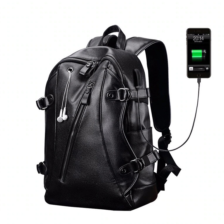 Рюкзак городской мужской LIELANG с USB портом. Мужской рюкзак для ноутбука Черный + Сумка - фото 2 - id-p1306606899