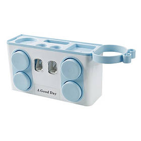 Настінний тримач зубних щіток RIAS MA0077 з дозатором для пасти (2_009774)