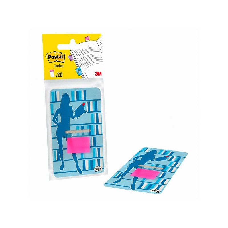 3M Post-It пластикові клейкі закладки 25х43 мм (20 шт.) рожеві