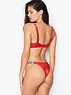 Трусики зі стразами Victoria's Secret Shine Strap Brazilian Panty, Червоні, фото 4