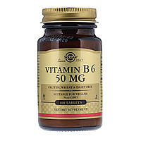 Витамин В6, Vitamin B6, Solgar, 50 мг, 100 таблеток