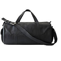 Сумка дорожня Grande Pelle 25х55х30 шкіра Crazy Horse чорний.