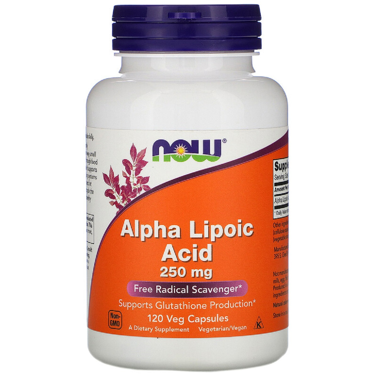 Альфа-липоевая кислота 250 мг, Alpha Lipoic Acid, Now Foods, 120 капсул - фото 1 - id-p1306624486