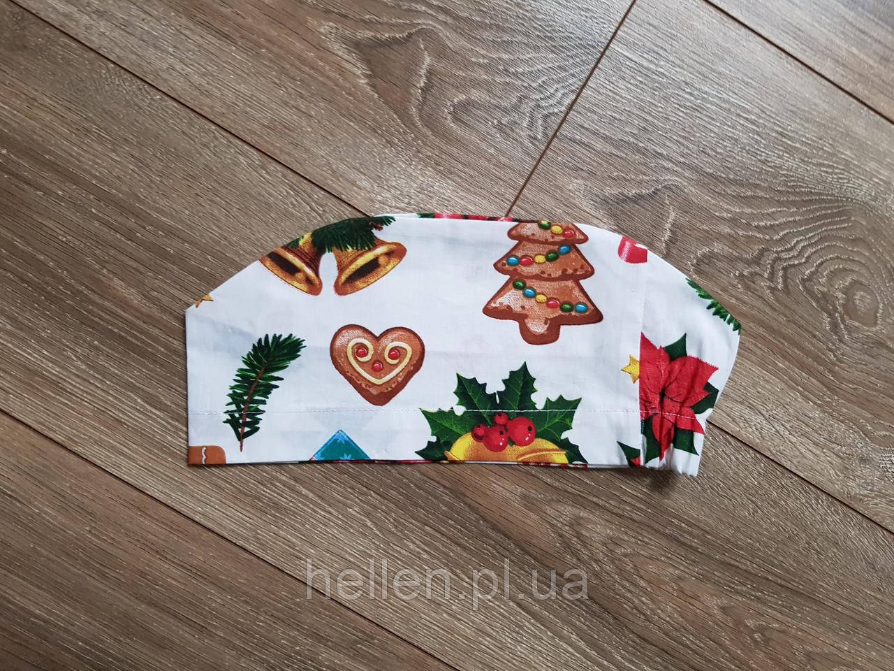 Медична шапочка з принтом  "Новорічна тематика 6"