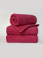 Махровий рушник для обличчя, Туркменістан, 430 гр\м2, малинове, 50*90 см