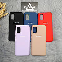 Чехол противоударный Silicone case Cover Full 360 для Samsung A41 A415 2020 с закрытым низом фиброй бархат