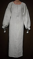 Платье вышиванка женское Конопля ЛЕН Белым по белому Этническая ручная вышивка