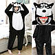 Пижама кигуруми для взрослых и детей Черный Хаски, Костюм кигуруми Собаки Хаски - фото 3 - id-p1504605646