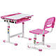 Дитяча парта зі стільчиком FunDesk Cantare Pink + настільна світлодіодна лампа FunDesk L1, фото 2