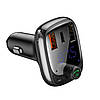 АЗП з FM-трансмітером Baseus T-typed S-13 Bluetooth MP3 car charger, Black (CCTM-B01), фото 4