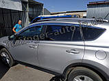 Дефлектори вікон (вітровики) хромовані Toyota RAV4 2012-2018 (Autoclover D690), фото 3