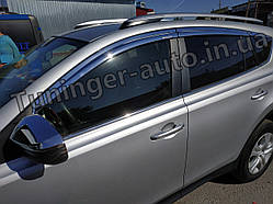 Дефлектори вікон (вітровики) хромовані Toyota RAV4 2013- (Autoclover D690)