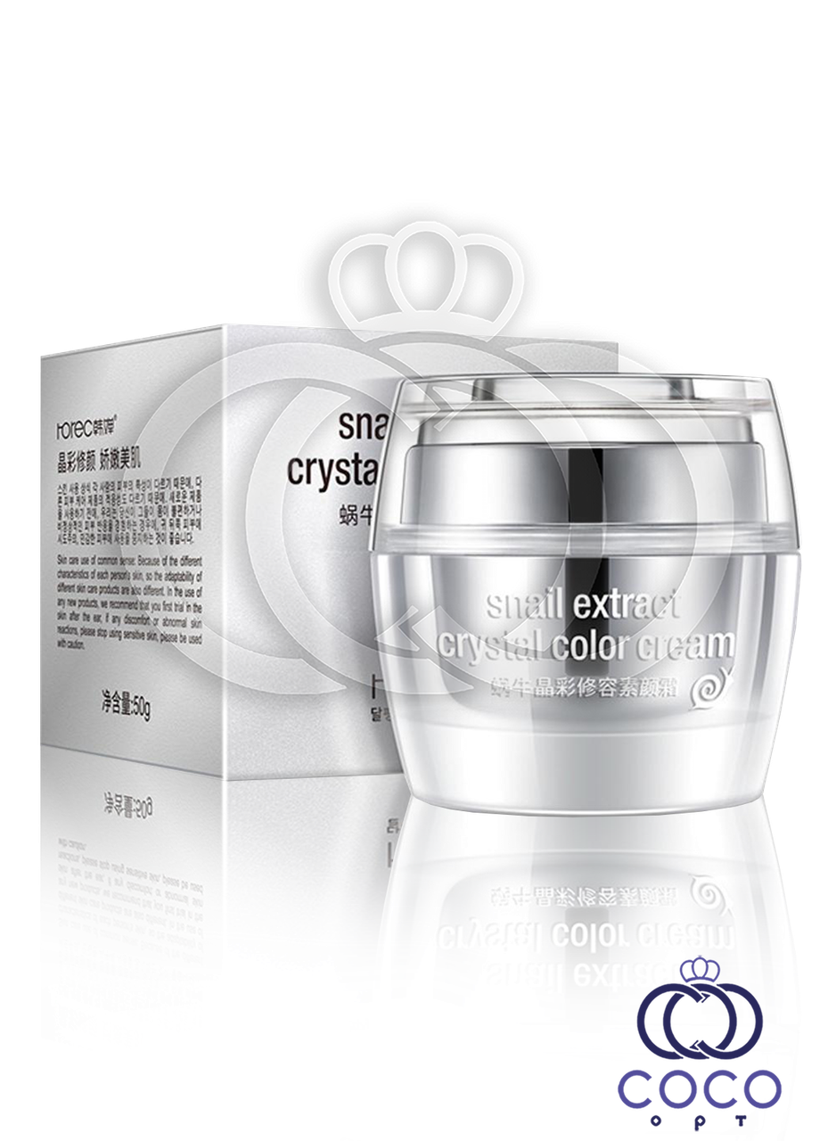 Основа під макіяж кришталева Rorec Snail Extract Crystal Color Cream з екстрактом равлика, фото 1