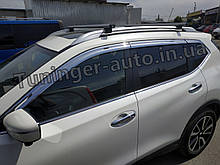 Вітровики хромовані, дефлектори вікон Nissan X-Trail 2014- (Auto clover D647)