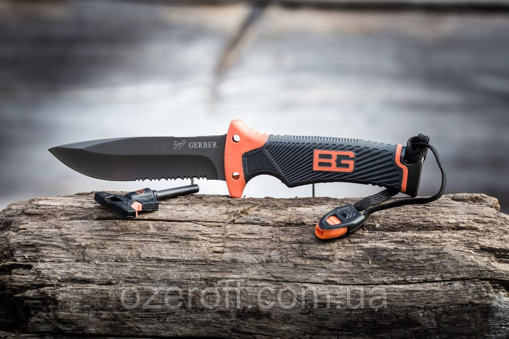 Нож для выживания с серрейтором. Нож туристический Gerber Bear Grylls, цена  950 грн — Prom.ua (ID#1239567255)