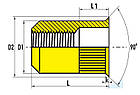 Клепана гайка з малим потайним буртиком GOEBEL M3 / 2.5 - 4.0 мм оцинкована сталь, фото 3