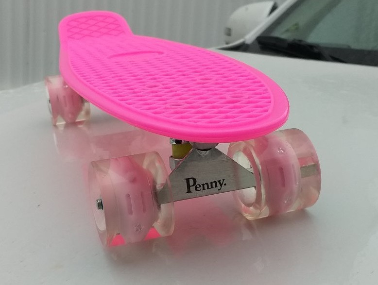 Скейтборд Penny Board Original 22 Рожева Дошка та Малинові Світяться Колеса