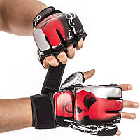 Рукавички для MMA PU ZELART чорно-червоні BO-1319, L