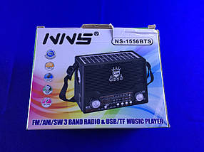Сучасний Радіоприймач NS-1556 BTS / bluetooth / з сонячною панеллю (Червоний)