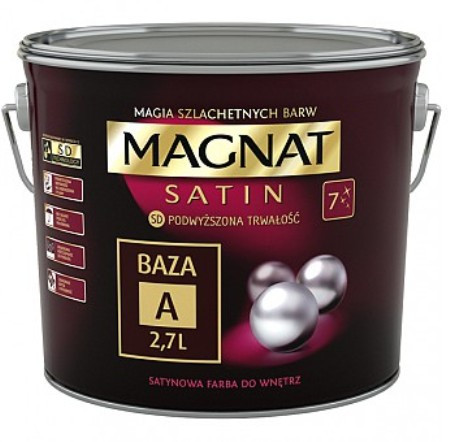 Фарба сатинова Magnat Satin База А БІЛИЙ сатиновий глянець 4,5 л