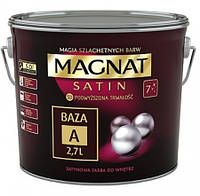 Краска сатиновое Magnat Satin База А БЕЛЫЙ сатиновый глянец 4,5 л