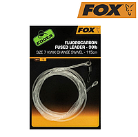 Ледкор з вертлюжком №7 Fox Fluorocarbon Fused Leader (115см)