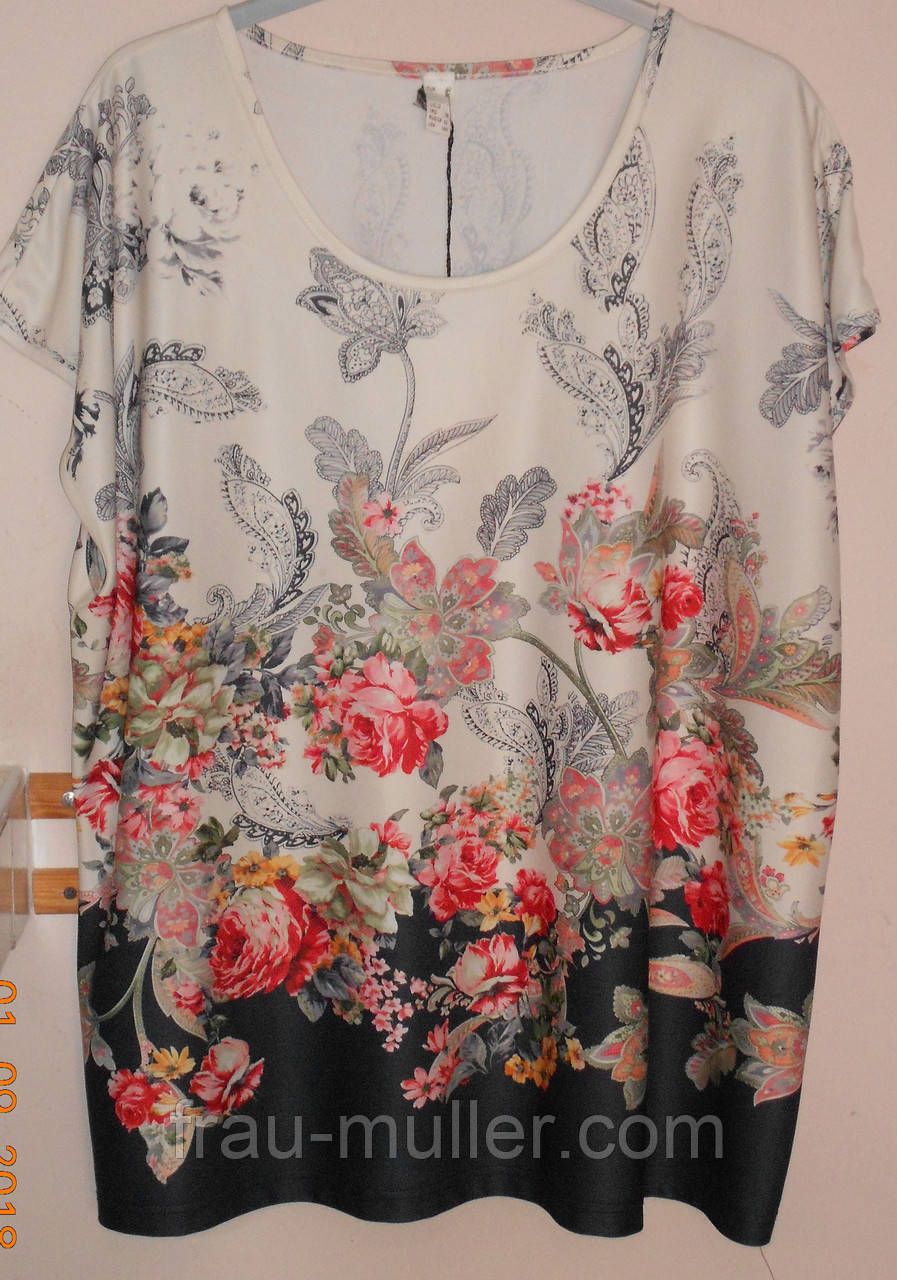 Шовкова кофточка батал з купонним малюнком Bonprix, фото 1