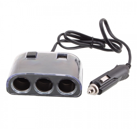 Розгалужувач автомобільного прикурювача Olesson 1505 2USB 12V-24V Чорний, фото 2