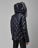 Жіноча тепла шкіряна куртка чорна з капюшоном. Туреччина, фото 4