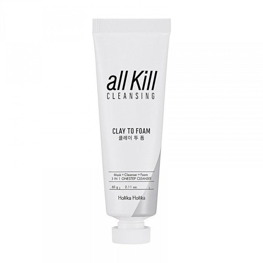Очищаюча маска-пінка для обличчя Holika Holika All Kill Cleansing Clay To Foam 60 мл