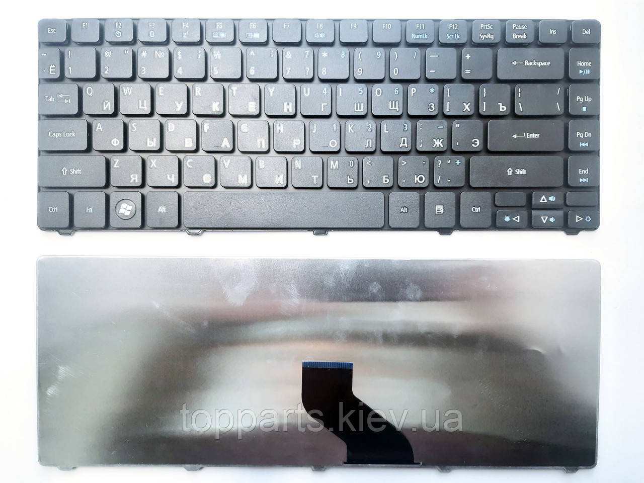 Клавіатура для ноутбуків Acer Aspire 3410T, 3810, 4410T, 4535, 4810, eMachines D640 чорна матова UA/RU/US