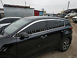 Вітровики хромовані, дефлектори вікон KIA SPORTAGE 2015-2022 (AutocloverD639), фото 2