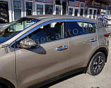Вітровики хромовані, дефлектори вікон KIA SPORTAGE 2015-2022 (AutocloverD639), фото 4