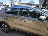 Вітровики хромовані, дефлектори вікон KIA SPORTAGE 2015-2022 (AutocloverD639), фото 5