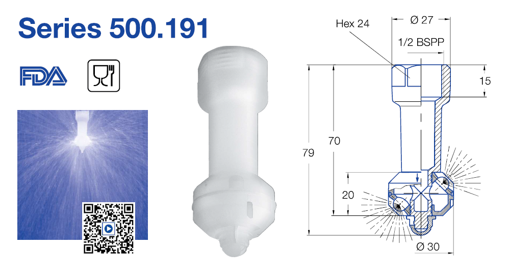 Моющие головки вращающиеся lechler (СЕРИЯ 500.191 - "MICRO WHIRLY") - фото 3 - id-p8387395