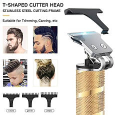 Професійний тример для стрижки та окантовки HairTrimmer Cordless Skeleton, Gold (HT 7870G), фото 4