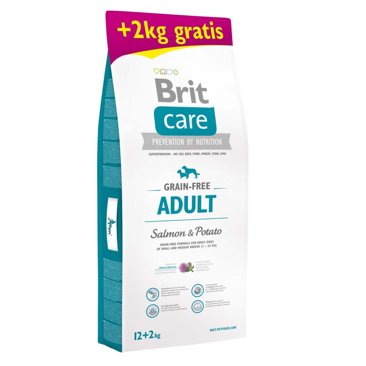 Сухий корм для собак вагою до 25 кг Brit Care GF Adult Salmon & Potato 12 кг