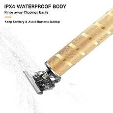 Професійний тример для стрижки та окантовки HairTrimmer Cordless Skeleton, Gold (HT 7870G), фото 5