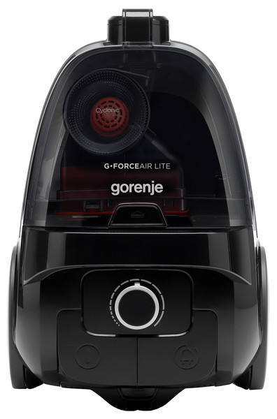 Пилосос Gorenje VCEA03GALBKCY чорний мішок з колбою без мішка 700Вт